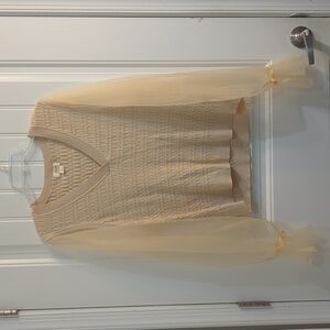 Anthropologie Maeve Sheer Sleeve Sweater NWOT